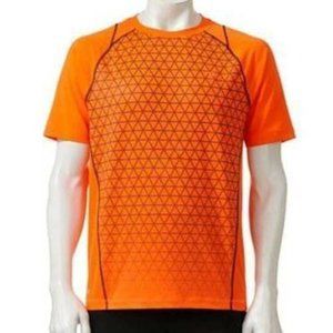 Mens T-Shirt Fila Sport Performance Medium Orange Geo Short Sleeve Crew Athletic